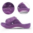 thumbnail image 2 of Women's Arch Support Diabetic Slippers Memory Foam House Shoes Orthotic Heel Cup Arthritis Edema Slippers with Adjustable Strap, Purple 9.5/10.5, 2 of 6