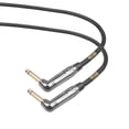 thumbnail image 5 of Clef Audio Labs 6.35mm TS to 6.35mm TS Angled to Angled, Black Chrome Zinc Alloy Shell/PVC Jacket -6IN-6PK, 5 of 5