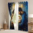 thumbnail image 3 of Manfei Merry Christmas Black Out Curtains,Gold Glitter Print Curtains Pack of 2 (42x63 Each),Oil Painting Artistic Bedroom Curtains For Boy Girl,Luxury Bedroom Decor, 3 of 6