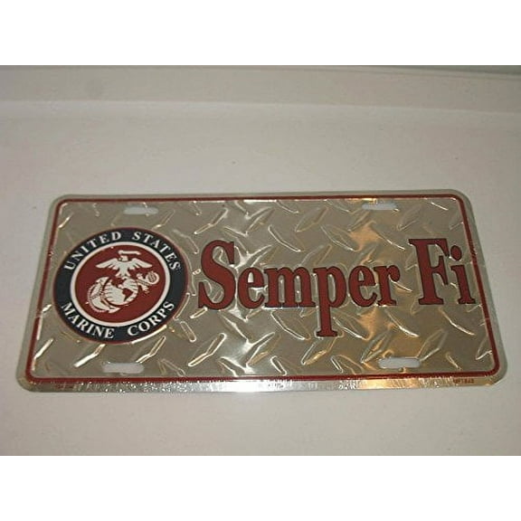 USMC US Marines Marine Corps Semper Fi Diamond Auto Tag 6"x12" License PLate