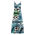 thumbnail image 5 of Ovzne Robes Grande Taille pour Femmes Rondes Robe d'Été Robes Imprimées Sans Manches Col Rond Robe Décontractée Robe de Vacances Imprimée Liquidation, 5 of 5