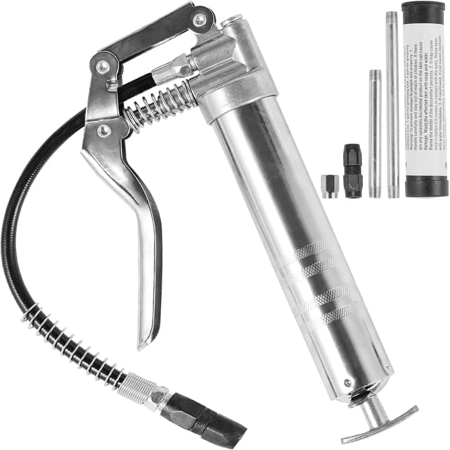 Grease Gun VEVOR 3500 PSI, empuñadura de pistola de alta resistencia con accesorios