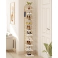 thumbnail image 2 of Hzuaneri 10-Tier Vertical Shoe Rack, Tall Shoe Organizer with 2 Hooks, Wooden Shoe Tower for Entryway, Hallway, Closet Space Saving, Free Standing, White, 2 of 8
