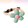 thumbnail image 2 of Collar ajustable de poliéster para mascotas, con hebilla decorativa de flores grandes, con cascabel creativo y sencillo para gatos, gatitos y perros (azul y verde, talla M), 2 of 6