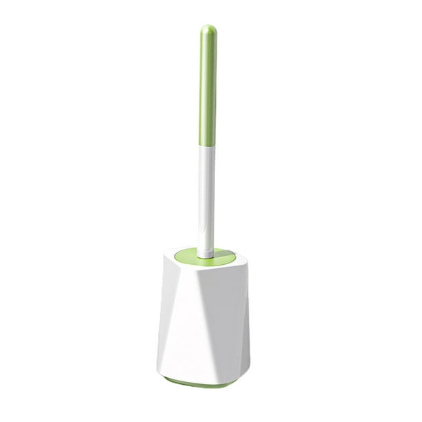 Cepillo para inodoro con cerdas densas y resistentes, base pesada, cepillo para inodoro para la limpieza del baño, mango largo ergonómico para un fregado potente, soporte ventilado para un secado