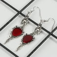 thumbnail image 3 of XISAOK Fashion Dangle Long Earrings with Red Faux Crystals Gifts for Halloween Party, 3 of 9