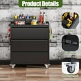 thumbnail image 5 of 35" H Metal Garage Storage Cabinet with Wheels,3 Drawers Rolling Tool Storage Cabinet with and Pegboard for Garage, Home, Office,Assembly Required,Black, 5 of 9