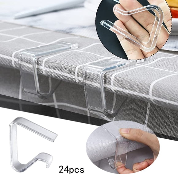 Rangement de Textiles pour la Maison / Catégorie de Produit Rangement de Textiles pour la Maison - 24 Pinces Transparentes et Claires pour Nappe pour Maintenir la Nappe en Place et pour un Style Festif 24 Pcs