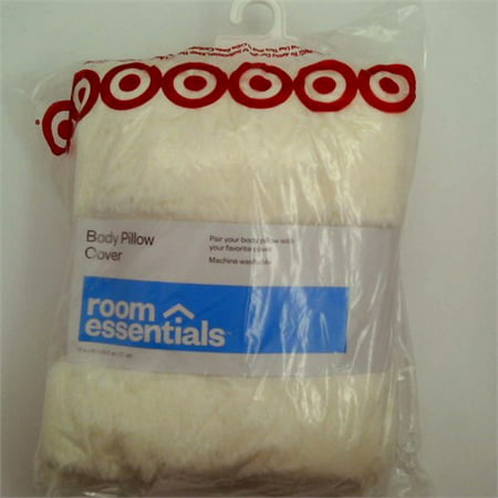 Faux Fur Body Pillow Cover White - Room Essentials