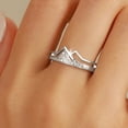 thumbnail image 5 of 925 Sterling Silver Mountain Ring for Women CZ Hill Faith Moves Moutains Inspirational Rings to Daughter Mother Stacking Wave Ring Dainty Keep Climbing Bands Wedding Father's Day Jewelry, 5 of 6