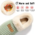 thumbnail image 3 of Knivor Unisex Corduroy House Slippers for Women Men Fuzzy Cuff Fleece Lined Closed Heel Platform Non Slip Warm Indoor Light‑Outdoor House Slippers, 3 of 9