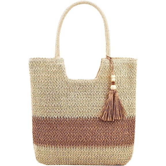 Kukuzhu Women Straw Beach Bag Summer Woven Shoulder Tote Bag Hobo Bag Travel Picnic Bohemian Vacation Handbag