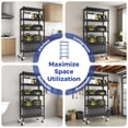 thumbnail image 6 of Glovv 5-Tier Heavy Duty Steel Wire Shelving Unit Adjustable Storage Shelves Metal Shelving Organizer for Kitchen, Bathroom, Garage, 14"D x 30"W x 60"H Wire Rack, Black, 6 of 8