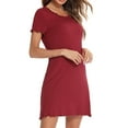 thumbnail image 6 of IROINNID Cocktail Dress for Women Wedding Guest Summer Home Thin Curling Solid Color Home Dress Cocktail Dress,Burgundy, 6 of 7