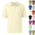 thumbnail image 3 of Polo Shirts for Women Button Collared Summer Short Sleeve Tops Lightweight Work Golf Shirt Womens Blouses Camel XL, 3 of 9