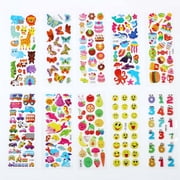 3D Puffy Stickers for Kids Toddlers Boys Girls 24 sheets, Children Stickers Variety for Child Gifts, Teacher Reward, Craft, Scrapbook, Animal Vehicle Fruit Food Heart Star Car Dinosaur Sticker Bulk