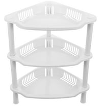 GOOHOCHY Small Shelf Corner Shelf Organizer Plastic White 1 Piece 10.04X8.27X13.0 In
