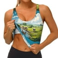thumbnail image 4 of Lsque Countryside Farm Cow Printed Women'S Sports Bra, Compression, Moisture Wicking, High-Impact Sports Bra For Women,Supportive sports bra-X-Large, 4 of 9