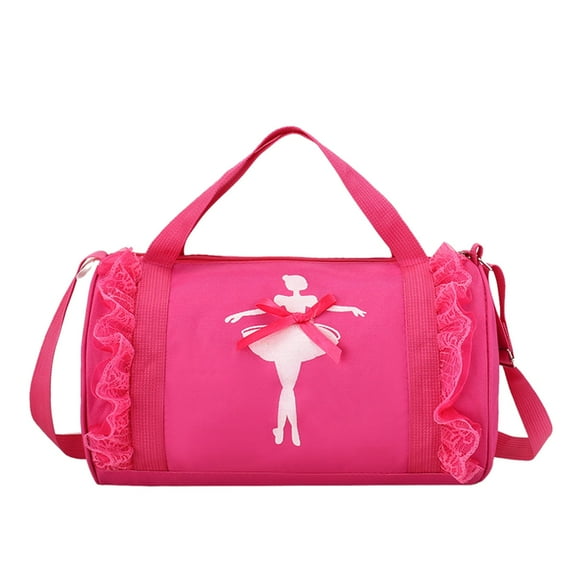 Mepaouo Kids Dance Ballet Bag Large Capacity Fashion Tote Bag Custom Travel Yoga Duffle Handbag(Hot Pink)