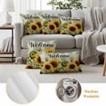 thumbnail image 6 of Sunflower Outdoor Waterproof Pillow Covers, Summer Botanical Floral Sage Green Plaid Decorative Square Throw Pillowcase Sofa Cushion Sham for Patio/Couch/Chair, 26"x26" 2 Pack, 6 of 8