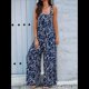 thumbnail image 4 of Bohemios Informales de Verano para Mujer, de Pierna , Holgados, con Estampado Floral y Bolsillos. Azul Marino M, 4 of 10