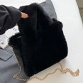 thumbnail image 4 of Bolso de hombro con cadena para mujer, bolso de mano borroso de moda, bolso informal para niña de otoño e invierno, 4 of 7
