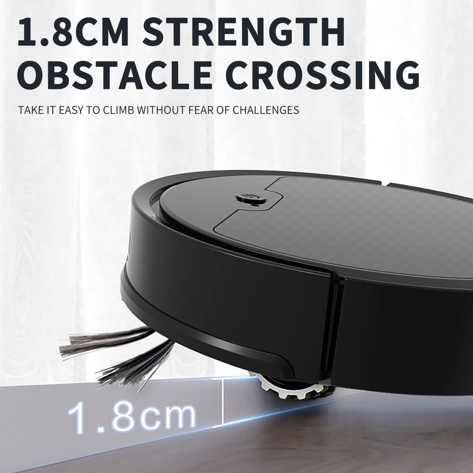 Robot Vacuum Cleaner with Mop - 2000Pa Suction, 80min Runtime, APP Control - Smart Sweeper & Wet Mop for Pet Hair & Hard Floors