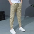 thumbnail image 2 of NOLDARES Boys Sweatpants - Active Boys Joggers Athletic Pants with Pockets & Drawstring Waistband(Khaki,8-9 Years), 2 of 8