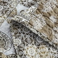 thumbnail image 6 of DaDa Bedding Bohemian Olive Brown Moroccan Paisley Floral Filigree Patchwork Cotton Bedspread Set (JHW-885), 6 of 11