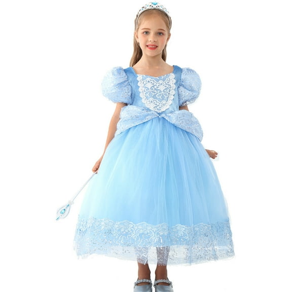 HAWEE Princess Dress Costume for Little Girls with Accessories Halloween Birthday Party Outfits