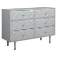 thumbnail image 1 of Linon Alick Six Drawer Wood Geo Texture Dresser in Gray, 1 of 13