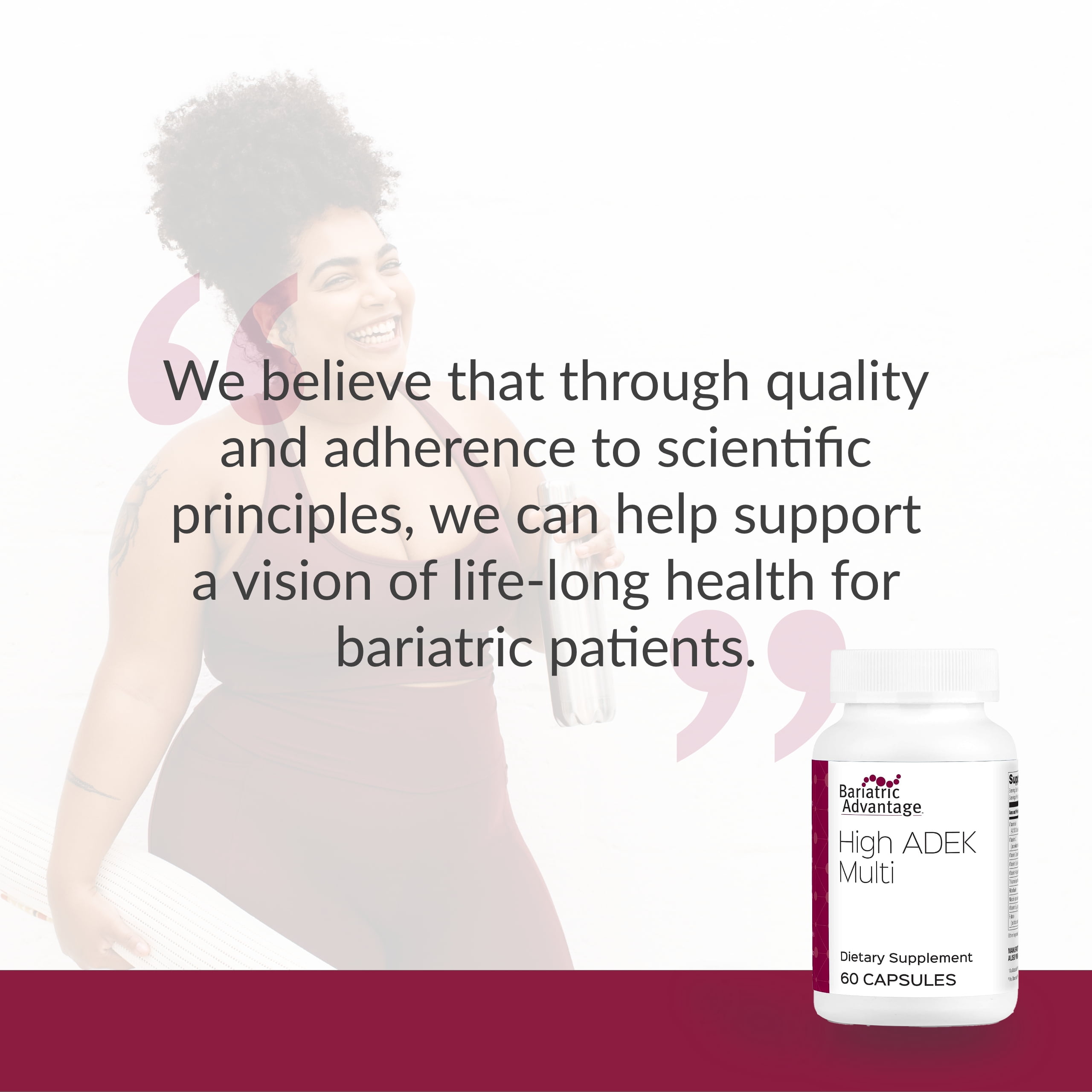 Bariatric Advantage High ADEK Multi - For Bariatric Surgery Patients - Multivitamin with Vitamins A, D, E, K & Trace Minerals - 100%+ DV of ADEK - 60 Capsules