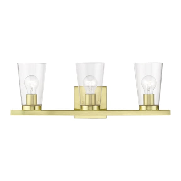 17623-12 Livex Lighting Cityview - 3 Light Bath Vanity In Contemporary Style-8 Inches Tall and 22.5 Inches Wide-Satin Brass Finish
