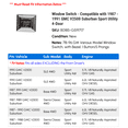 thumbnail image 2 of Window Switch - Compatible with 1987 - 1991 GMC V2500 Suburban Sport Utility 4-Door 1988 1989 1990, 2 of 2