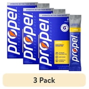 (3 pack) Propel Zero Sugar Lemon, On the Go Packs, Electrolyte Powder Drink Mix, 0.11 oz, 8 Count packets
