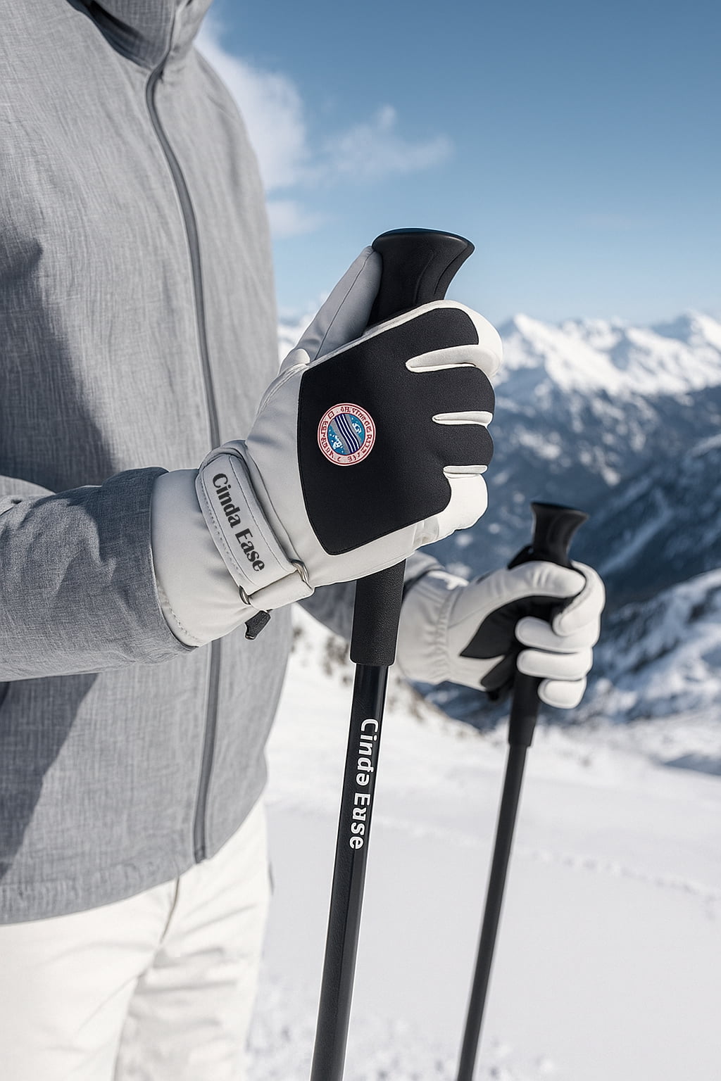 Cinda Ease Waterproof Ski Gloves for Men & Women, Thermal Winter Snow Gloves with Touchscreen Fingertips, Anti-Lost Buckle, Windproof Adjustable Cuff for Snowboarding & Outdoor Sports