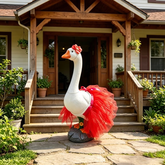 Inerposs Goose Clothing Set, Porch Decor, Garden Outfit, Chiffon Skirt, Outdoor Decoration, Perfect for Lawn Gooses