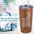 thumbnail image 5 of 20oz Patriotic Daddy Tumbler Vacuum Insulated The Man, The Myth, The Legend Best Dad Gift Wood Design Father's Day & Birthday, 5 of 6