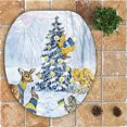 thumbnail image 5 of 9PCS Christmas Bath Mat Set Colorful Printing Non Slip Bathroom Rug with Contour Rug & Lid Toilet Cover, 5 of 5