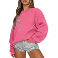 thumbnail image 1 of Chandails à Capuchon de Mode pour Femmes 2023 Manches Longues Décontractées Col Rond Imprimé Chandails en Molleton Hauts Blouse 50 % de Rabais Liquidation Costumes Halloween/noël, 1 of 3