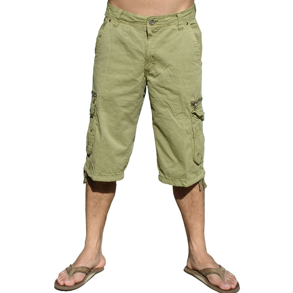 Stone Touch Jeans - Mens Military-style Cargo Pocket Shorts, Khaki ...