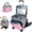 Pink, variant on Rolling Craft Bag,Sewing Machine Tote,Large Sewing Accessories Storage with Wheels,Detachable Rolling Teacher Bag and Transport Tote for Craft,Teaching,Office