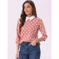 thumbnail image 2 of DARING DIVA Blouses 3/4 Sleeves Solid Tops L Coral, 2 of 6