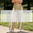 thumbnail image 3 of hotojiny Wide Leg Pants for Women Fashion High Waist Side Striped Baggy Sweat Pants Drawstring Athletic Casual Pants(Khaki,X-Large), 3 of 6