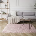 thumbnail image 4 of Deluxe Ultra Soft Faux Sheepskin Fur Series Fluffy Decorative Indoor Shag Area Rug, 3 x 5 Feet Rectangle, Pink, 1 Pack, 4 of 4