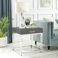 thumbnail image 3 of Jerome End Table Modern High Gloss Acrylic Legs Metal Frame 24x24 Inches, 3 of 12