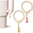 thumbnail image 1 of wonima44 2PCS Letter Charm Accessories for Stanley Cup, Gold & Rose Gold A-Z Initial Chain Water Bottle Name Id Charms for Stanley 30&40 oz, Tumbler,Yeti, Simple Modern Cups Handle, 1 of 1
