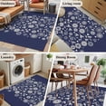 thumbnail image 5 of Japanese Area Rugs 4'x6', Washable Small Throw Rugs for Office Bathroom, Navy Blue Country Flowers Leaves Aesthetic Indoor Outdoor Rug Non-Slip Low Pile Carpet Runner Reversible Floor Mats, 5 of 8