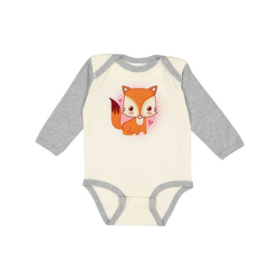 Inktastic Fox Girl Cute Woodland Animal Girls Long Sleeve Baby Bodysuit