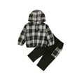 thumbnail image 1 of TheFound Boys Casual Clothes Set Plaid Printed Pattern Hoodie and Pants, 1 of 9